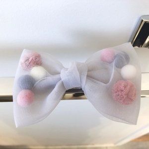 NEW Pom Pom Bow Hair Clip / Hair Accessory